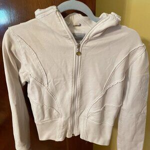 Unique white Nike jacket with zip-on hood